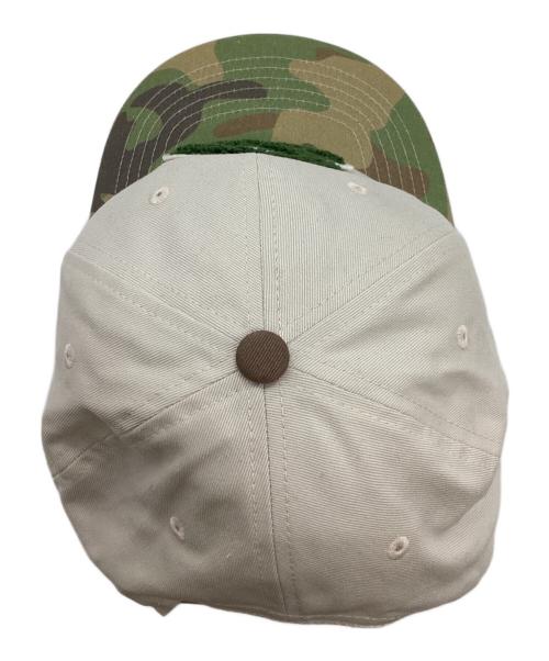 stussy（ステューシー）stussy (ステューシー) CHENILLE S SNAPBACK CAP アイボリー×グリーンの古着・服飾アイテム