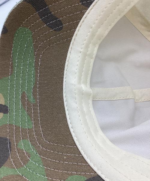 stussy（ステューシー）stussy (ステューシー) CHENILLE S SNAPBACK CAP アイボリー×グリーンの古着・服飾アイテム