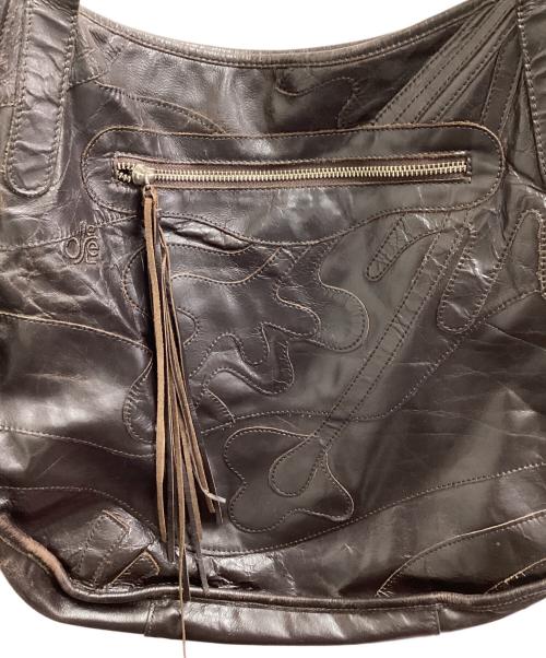 DIESEL（ディーゼル）DIESEL (ディーゼル) レザーショルダーバッグ ブラウンの古着・服飾アイテム