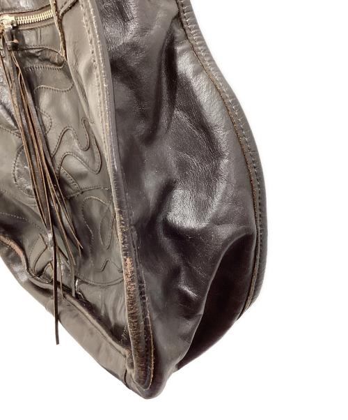 DIESEL（ディーゼル）DIESEL (ディーゼル) レザーショルダーバッグ ブラウンの古着・服飾アイテム
