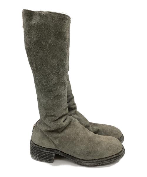 GUIDI（グイディ）GUIDI (グイディ) バックジップスウェードロングブーツ グレー サイズ:37の古着・服飾アイテム