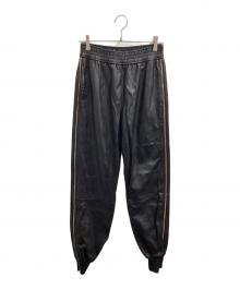 STELLA McCARTNEY（ステラマッカートニー）の古着「18AW vegetarian leather track pants」｜ブラック