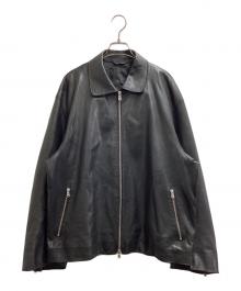 MAISON SPECIAL（メゾンスペシャル）の古着「Lamb leather Prime-Over Single Rider Collared Jacket / 11222211206」｜ブラック