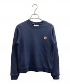 maison kitsuneメゾンキツネ）の古着「FOX HEAD PATCH SWEAT / フォックスヘッドパッチスウェット / LW00302KM0001」｜ネイビー
