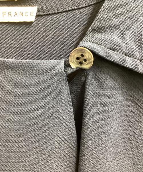 HERMES（エルメス）HERMES (エルメス) 襟付きアシンメトリーデザイン シルクプルオーバーシャツ ネイビー サイズ:38の古着・服飾アイテム