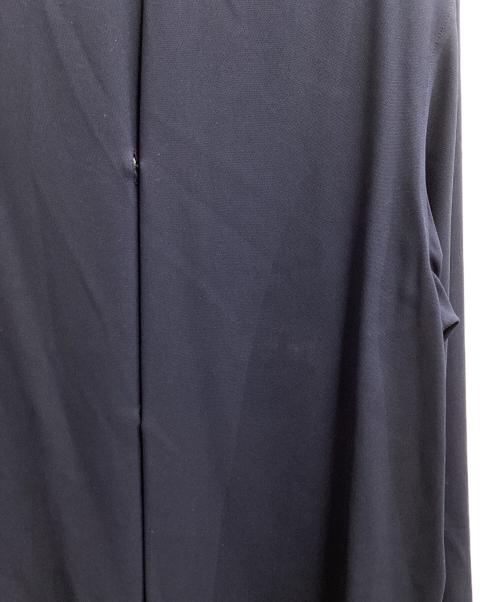 HERMES（エルメス）HERMES (エルメス) 襟付きアシンメトリーデザイン シルクプルオーバーシャツ ネイビー サイズ:38の古着・服飾アイテム
