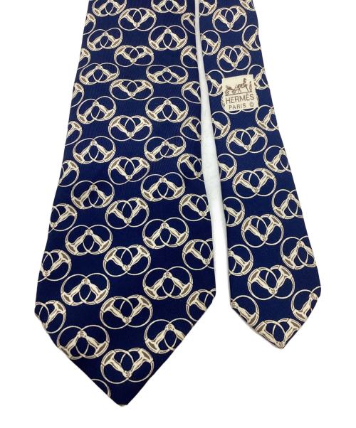 HERMES（エルメス）HERMES (エルメス) シルク総柄ネクタイ ネイビー サイズ:なしの古着・服飾アイテム