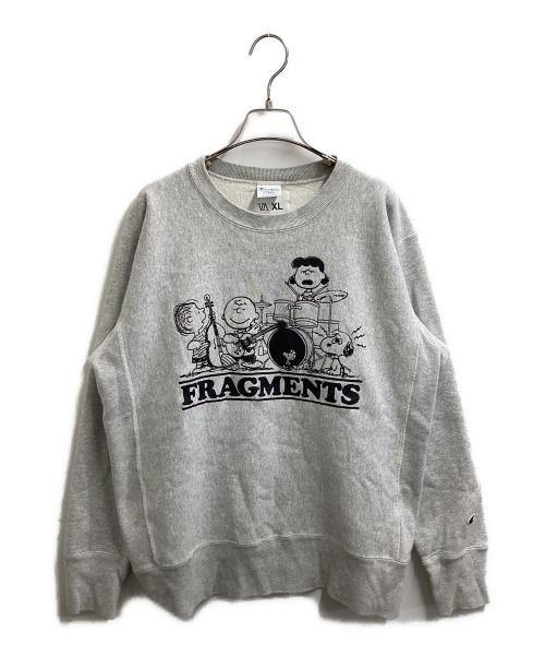 Champion REVERSE WEAVE（チャンピオン リバース ウィーブ）Champion REVERSE WEAVE (チャンピオン リバース ウィーブ) PEANUTS (ピーナッツ) VA (ヴイエー) PEANUTSプリントスウェット　/　C8-C056 グレー サイズ:XLの古着・服飾アイテム