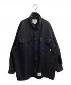 WTAPSダブルタップス）の古着「22SS HUEY / LS / POLY. TWILL　/　221BRDT-SHM03」｜ブラック