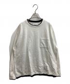 NEIGHBORHOODネイバーフッド）の古着「BW. Layered Trim Crewneck LS "White"」｜ホワイト