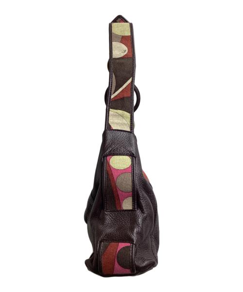 Emilio Pucci（エミリオ プッチ）Emilio Pucci (エミリオ プッチ) レザーハンドバッグ ブラウンの古着・服飾アイテム