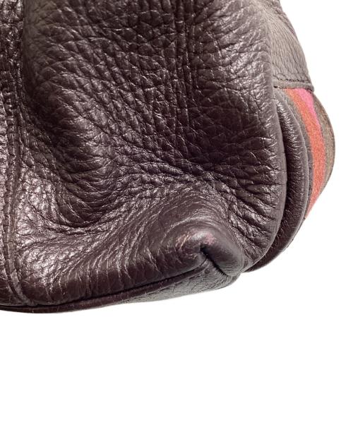Emilio Pucci（エミリオ プッチ）Emilio Pucci (エミリオ プッチ) レザーハンドバッグ ブラウンの古着・服飾アイテム
