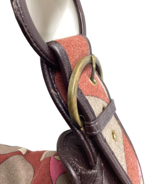 Emilio Pucci（エミリオ プッチ）Emilio Pucci (エミリオ プッチ) レザーハンドバッグ ブラウンの古着・服飾アイテム