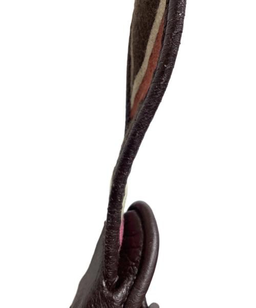 Emilio Pucci（エミリオ プッチ）Emilio Pucci (エミリオ プッチ) レザーハンドバッグ ブラウンの古着・服飾アイテム