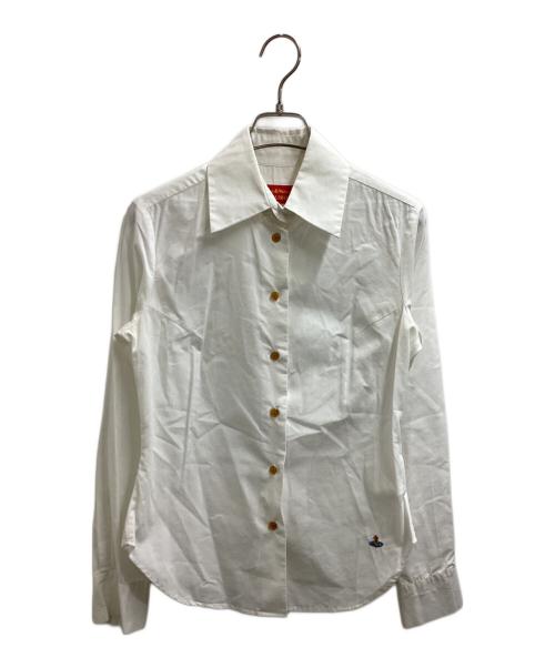 Vivienne Westwood RED LABEL（ヴィヴィアンウエストウッドレッドレーベル）Vivienne Westwood RED LABEL (ヴィヴィアンウエストウッドレッドレーベル) オーブ刺繍シャツ / 356-01-82001 ホワイト サイズ:1の古着・服飾アイテム