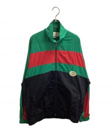 GUCCI（グッチ）の古着「ナイロン GGロゴ トラックジャケット　/　573308-XJBAK　/　573308-XJBAK」｜グリーン