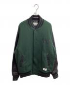WACKO MARIAワコマリア）の古着「23SS LEATHER VERSITY JACKET」｜グリーン