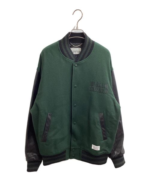 WACKO MARIA（ワコマリア）WACKO MARIA (ワコマリア) 23SS LEATHER VERSITY JACKET グリーン サイズ:Sの古着・服飾アイテム