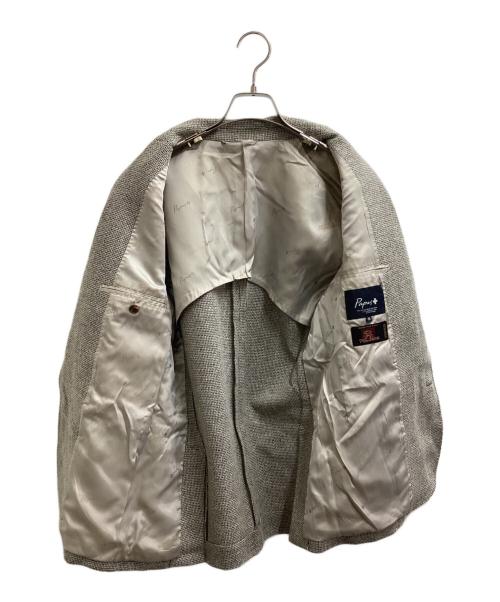 PAPAS PLUS（パパスプラス）PAPAS PLUS (パパスプラス) ツイードテーラードジャケット　/　Bottoli社製 アイボリー サイズ:Mの古着・服飾アイテム