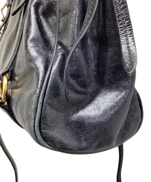 MIU MIU（ミュウミュウ）MIU MIU (ミュウミュウ) VITELLO SHINE 2way Bag ブラックの古着・服飾アイテム