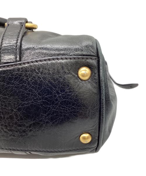 MIU MIU（ミュウミュウ）MIU MIU (ミュウミュウ) VITELLO SHINE 2way Bag ブラックの古着・服飾アイテム