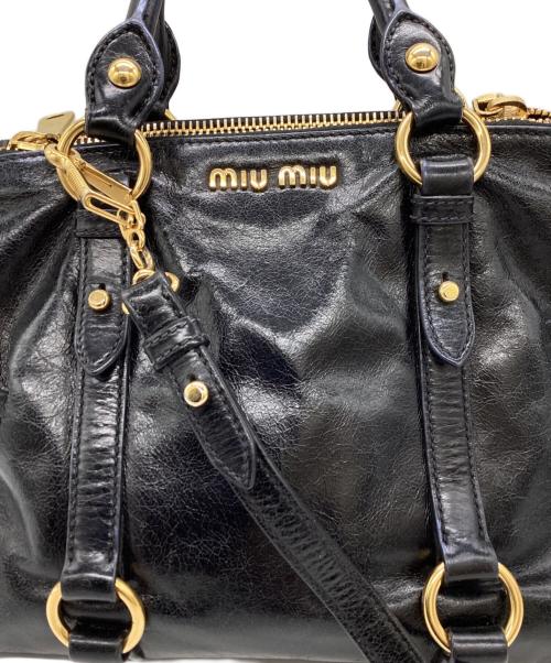 MIU MIU（ミュウミュウ）MIU MIU (ミュウミュウ) VITELLO SHINE 2way Bag ブラックの古着・服飾アイテム