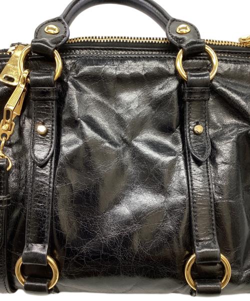 MIU MIU（ミュウミュウ）MIU MIU (ミュウミュウ) VITELLO SHINE 2way Bag ブラックの古着・服飾アイテム