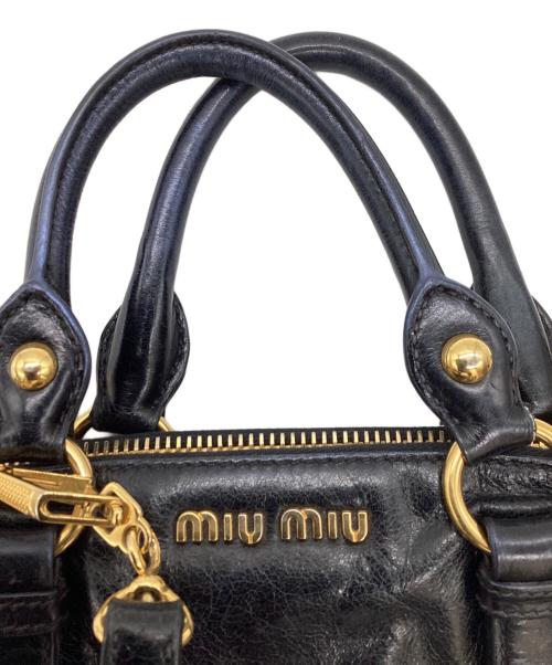 MIU MIU（ミュウミュウ）MIU MIU (ミュウミュウ) VITELLO SHINE 2way Bag ブラックの古着・服飾アイテム