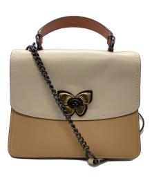 COACH（コーチ）の古着「パーカー トップ ハンドル ウィズ バタフライ ターンロック　/　69605」｜ピンク×アイボリー