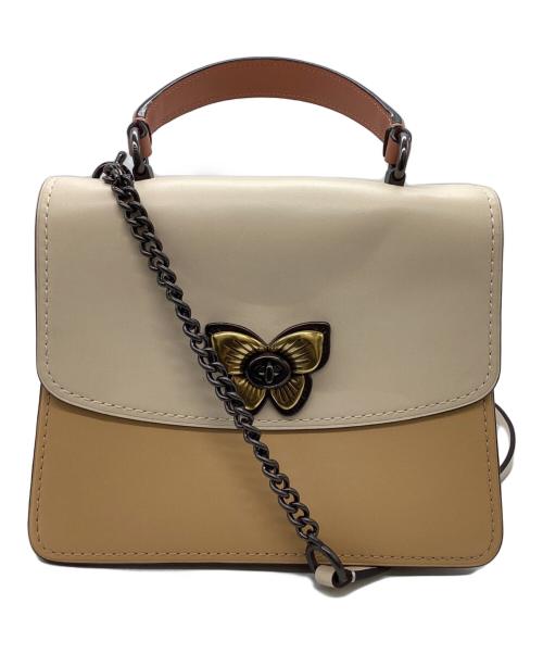 COACH（コーチ）COACH (コーチ) パーカー トップ ハンドル ウィズ バタフライ ターンロック　/　69605 ピンク×アイボリーの古着・服飾アイテム