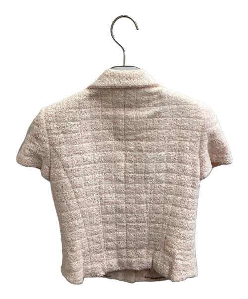 CHANEL（シャネル）CHANEL (シャネル) パイル地ショートスリーブジャケット ピンク サイズ:36の古着・服飾アイテム