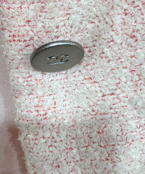 CHANEL（シャネル）CHANEL (シャネル) パイル地ショートスリーブジャケット ピンク サイズ:36の古着・服飾アイテム