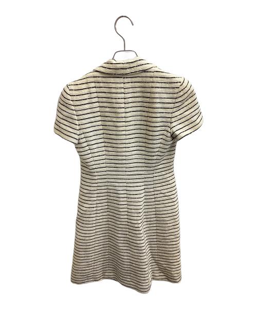 CHANEL（シャネル）CHANEL (シャネル) カメリア半袖ツイードワンピース アイボリー サイズ:36の古着・服飾アイテム