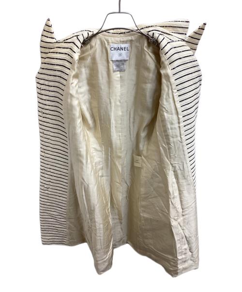 CHANEL（シャネル）CHANEL (シャネル) カメリア半袖ツイードワンピース アイボリー サイズ:36の古着・服飾アイテム