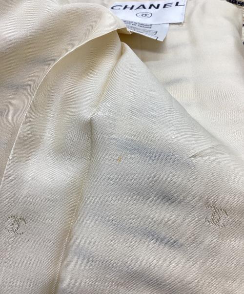 CHANEL（シャネル）CHANEL (シャネル) カメリア半袖ツイードワンピース アイボリー サイズ:36の古着・服飾アイテム