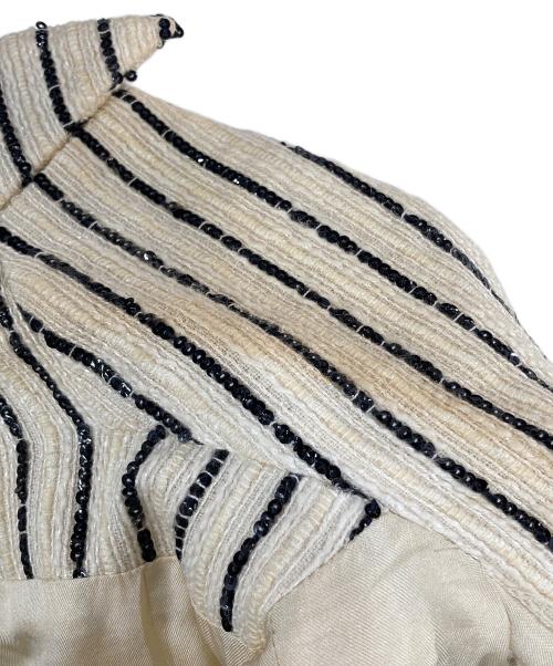 CHANEL（シャネル）CHANEL (シャネル) カメリア半袖ツイードワンピース アイボリー サイズ:36の古着・服飾アイテム