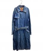 DIESELディーゼル）の古着「D-DELIRIO ダブルブレスト デニムロングコート / A03873」｜ブルー