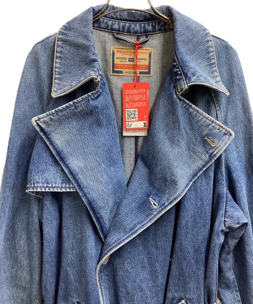 DIESEL（ディーゼル）DIESEL (ディーゼル) D-DELIRIO ダブルブレスト デニムロングコート / A03873 ブルー サイズ:XXLの古着・服飾アイテム