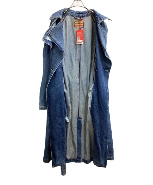 DIESEL（ディーゼル）DIESEL (ディーゼル) D-DELIRIO ダブルブレスト デニムロングコート / A03873 ブルー サイズ:XXLの古着・服飾アイテム