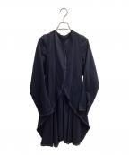 COMME des GARCONSコムデギャルソン）の古着「ステッチデザイン カットオフロングジャケット / GM-J045 / 製品染め AD2003」｜ネイビー