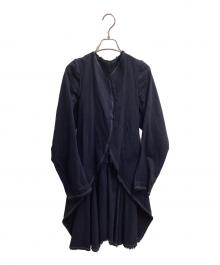 COMME des GARCONS（コムデギャルソン）の古着「ステッチデザイン カットオフロングジャケット / GM-J045 / 製品染め AD2003」｜ネイビー