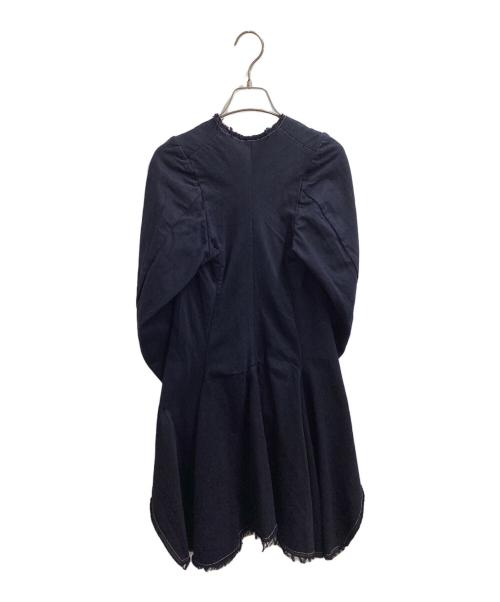 COMME des GARCONS（コムデギャルソン）COMME des GARCONS (コムデギャルソン) ステッチデザイン カットオフロングジャケット / GM-J045 / 製品染め AD2003 ネイビー サイズ:Sの古着・服飾アイテム