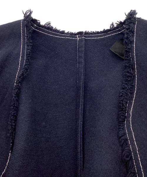 COMME des GARCONS（コムデギャルソン）COMME des GARCONS (コムデギャルソン) ステッチデザイン カットオフロングジャケット / GM-J045 / 製品染め AD2003 ネイビー サイズ:Sの古着・服飾アイテム