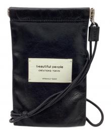 beautiful people（ビューティフルピープル）の古着「レザースマホショルダー」｜ブラック