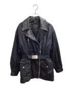PRADAプラダ）の古着「ナイロン×レザーベルトコート」｜ブラック