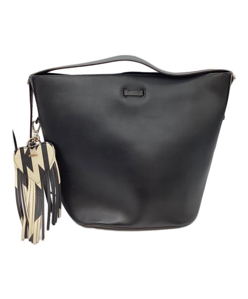 FURLA（フルラ）FURLA (フルラ) Vittoria Medium Drawstring Bag ブラックの古着・服飾アイテム
