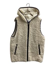 THREE DOTS（スリードッツ）の古着「Poodle boa hoody vest　/　PB0002Y」｜アイボリー