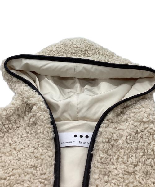 THREE DOTS（スリードッツ）THREE DOTS (スリードッツ) Poodle boa hoody vest　/　PB0002Y アイボリー サイズ:Sの古着・服飾アイテム