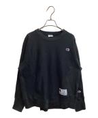Champion REVERSE WEAVE×UNDERCOVERチャンピオン リバース ウィーブ×アンダーカバー）の古着「26SS クルーネックスウェットシャツ　/　C8-D017」｜ブラック