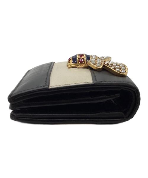GUCCI（グッチ）GUCCI (グッチ) クィーン マーガレット ビー コンパクトウォレット　/　476072 ブラックの古着・服飾アイテム